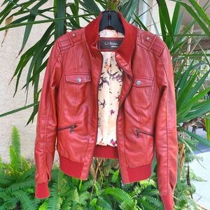 Vegan leather vintage looking bomber